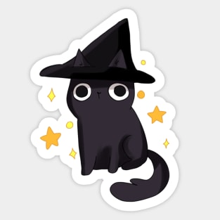 Cute wizard black cat Sticker